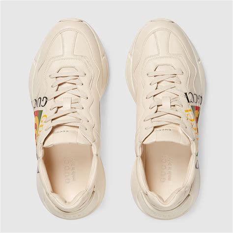 sneaker rhyton in pelle con logo gucci|Men's Rhyton sneaker with Gucci logo .